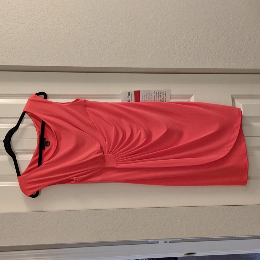 Connected Apparel, size 8P, dress, bright coral color
